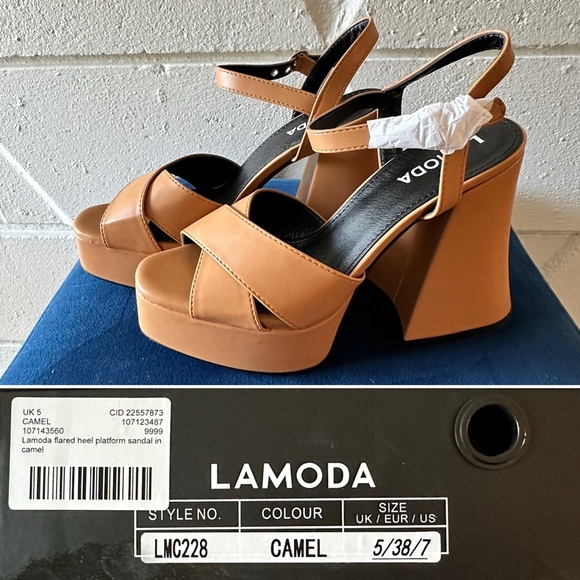 BNIB ASOS Lamoda flared heel platform sandal - Picture 14 of 15